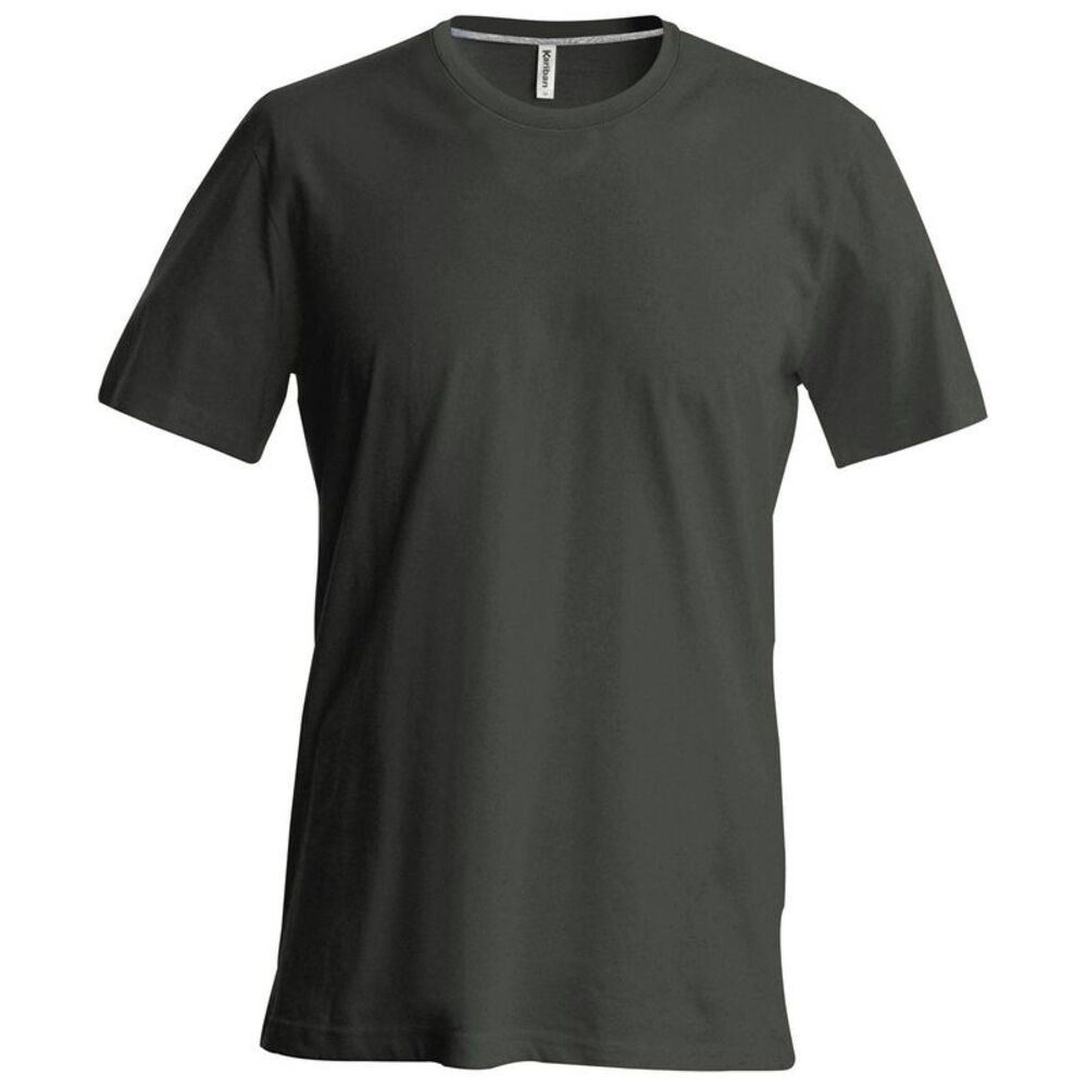 Kariban Mens Slim Fit Short Sleeve Crew Neck / Grey